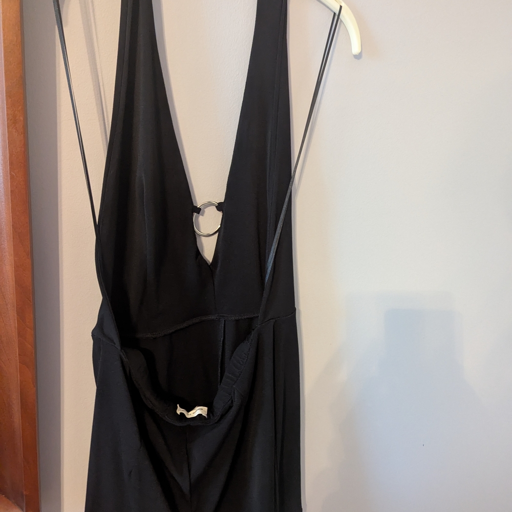 Silence + Noise Black Jumpsuit with Unique Ring Accent - Picture 2 of 5